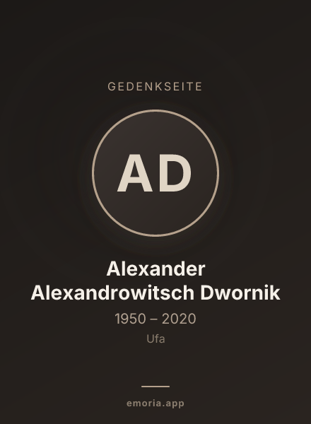 Gedenkportrait von Alexander Alexandrowitsch Dwornik