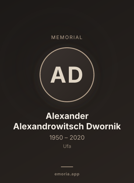 Memorial portrait of Alexander Alexandrowitsch Dwornik