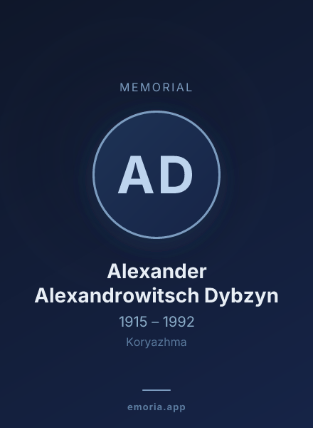 Memorial portrait of Alexander Alexandrowitsch Dybzyn