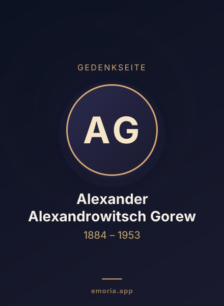 Gedenkportrait von Alexander Alexandrowitsch Gorew