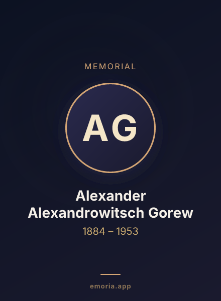 Memorial portrait of Alexander Alexandrowitsch Gorew