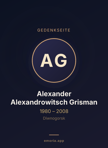 Gedenkportrait von Alexander Alexandrowitsch Grisman