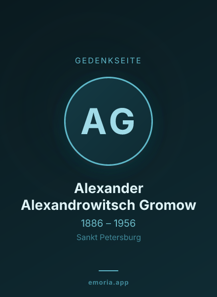 Gedenkportrait von Alexander Alexandrowitsch Gromow