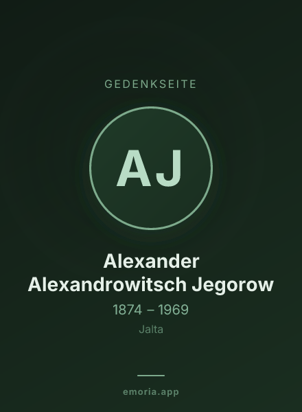 Gedenkportrait von Alexander Alexandrowitsch Jegorow