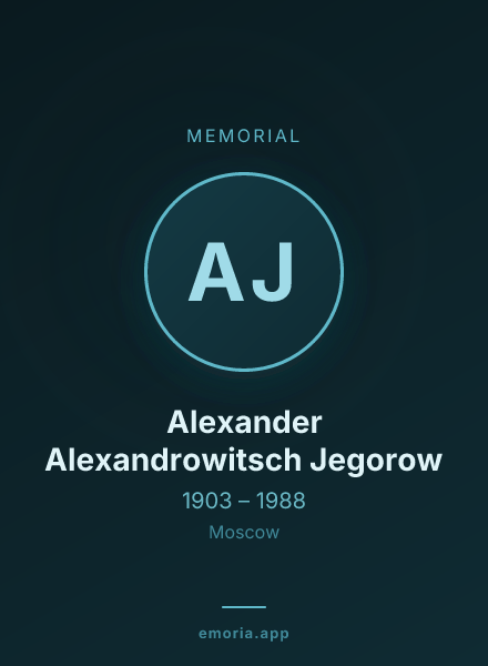 Memorial portrait of Alexander Alexandrowitsch Jegorow