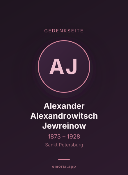 Gedenkportrait von Alexander Alexandrowitsch Jewreinow