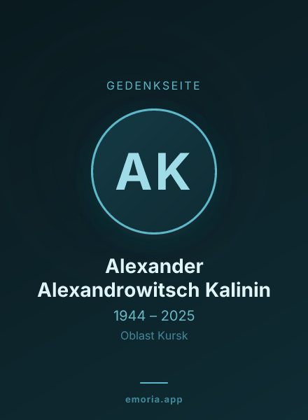 Gedenkportrait von Alexander Alexandrowitsch Kalinin