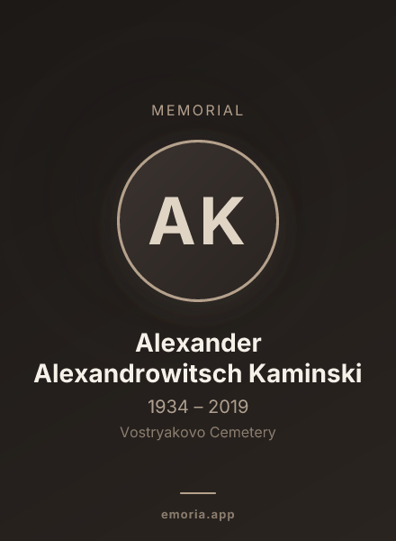 Memorial portrait of Alexander Alexandrowitsch Kaminski
