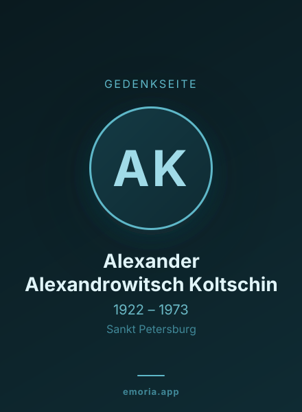 Gedenkportrait von Alexander Alexandrowitsch Koltschin