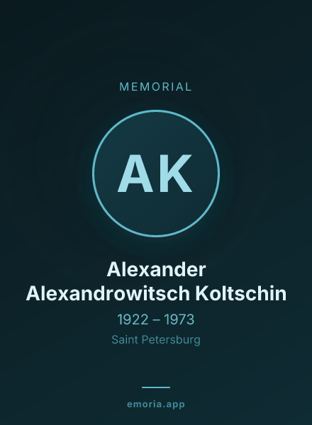 Memorial portrait of Alexander Alexandrowitsch Koltschin