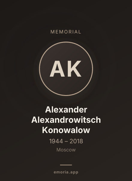Memorial portrait of Alexander Alexandrowitsch Konowalow