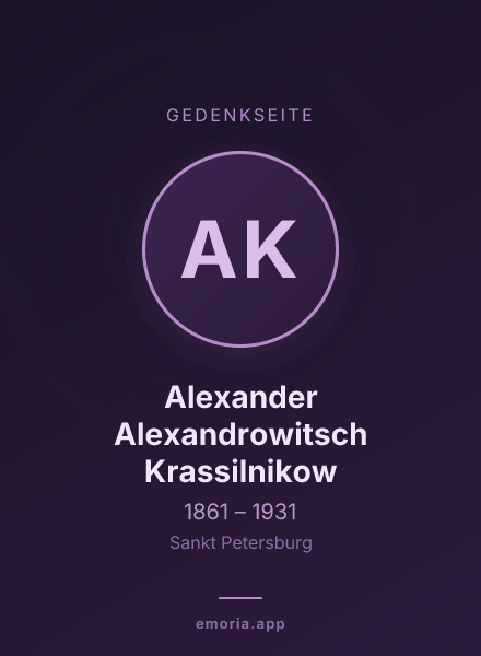 Gedenkportrait von Alexander Alexandrowitsch Krassilnikow