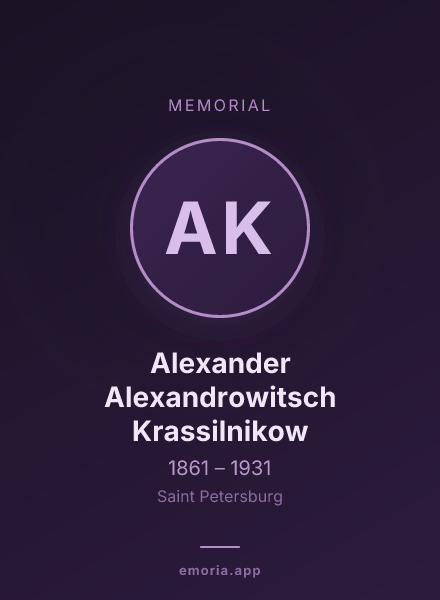 Memorial portrait of Alexander Alexandrowitsch Krassilnikow