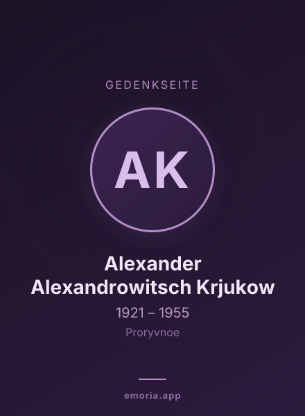 Gedenkportrait von Alexander Alexandrowitsch Krjukow