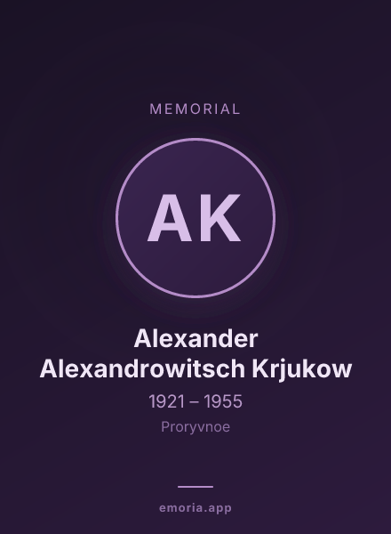 Memorial portrait of Alexander Alexandrowitsch Krjukow
