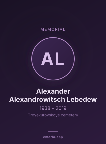 Memorial portrait of Alexander Alexandrowitsch Lebedew