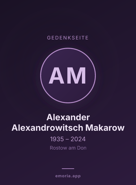 Gedenkportrait von Alexander Alexandrowitsch Makarow