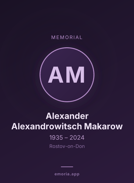 Memorial portrait of Alexander Alexandrowitsch Makarow