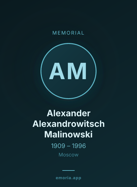 Memorial portrait of Alexander Alexandrowitsch Malinowski