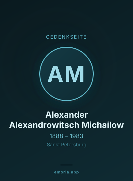 Gedenkportrait von Alexander Alexandrowitsch Michailow