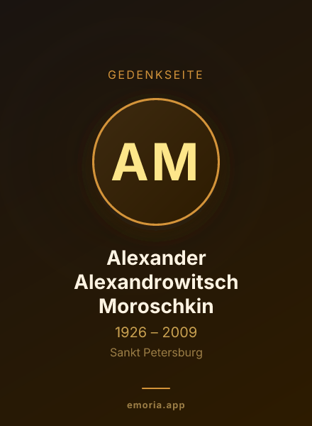Gedenkportrait von Alexander Alexandrowitsch Moroschkin