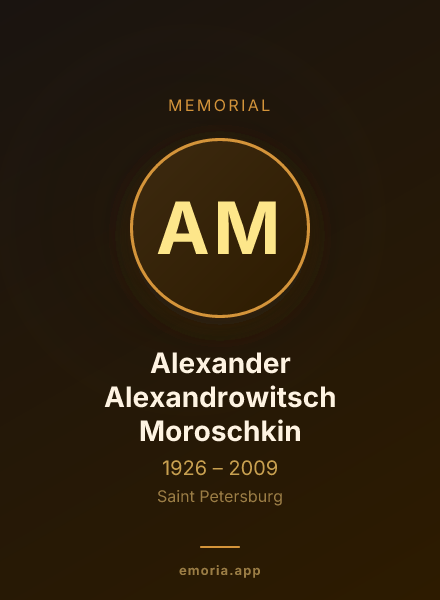 Memorial portrait of Alexander Alexandrowitsch Moroschkin