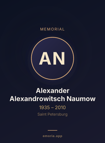 Memorial portrait of Alexander Alexandrowitsch Naumow