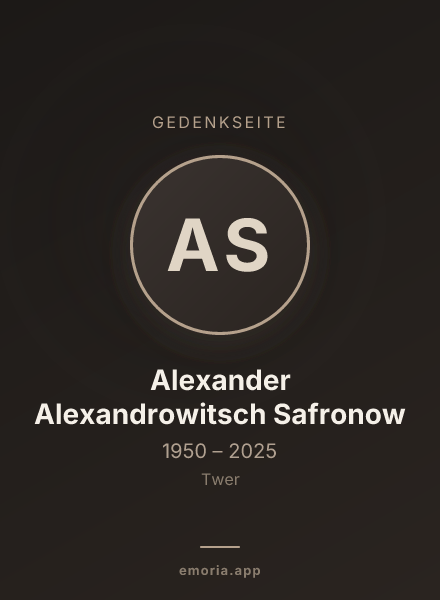 Gedenkportrait von Alexander Alexandrowitsch Safronow