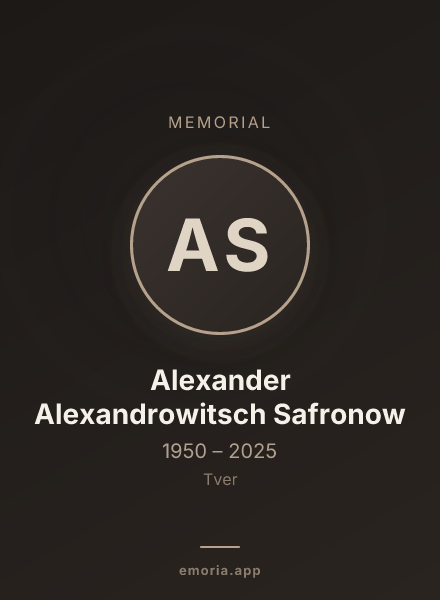 Memorial portrait of Alexander Alexandrowitsch Safronow