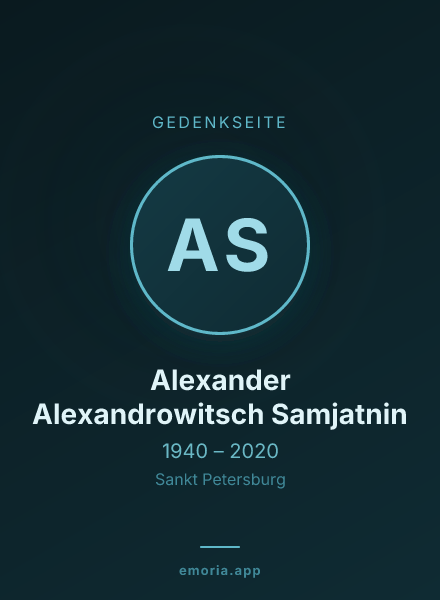 Gedenkportrait von Alexander Alexandrowitsch Samjatnin