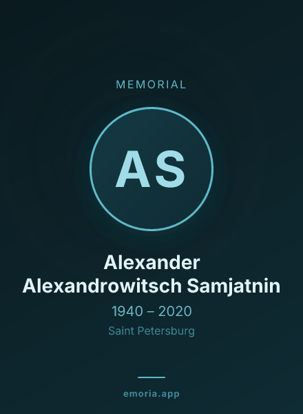 Memorial portrait of Alexander Alexandrowitsch Samjatnin