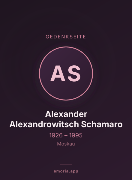 Gedenkportrait von Alexander Alexandrowitsch Schamaro