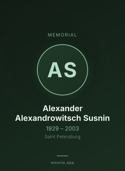Memorial portrait of Alexander Alexandrowitsch Susnin