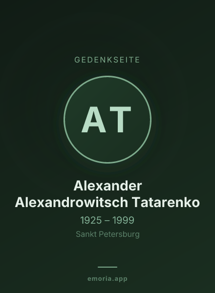 Gedenkportrait von Alexander Alexandrowitsch Tatarenko