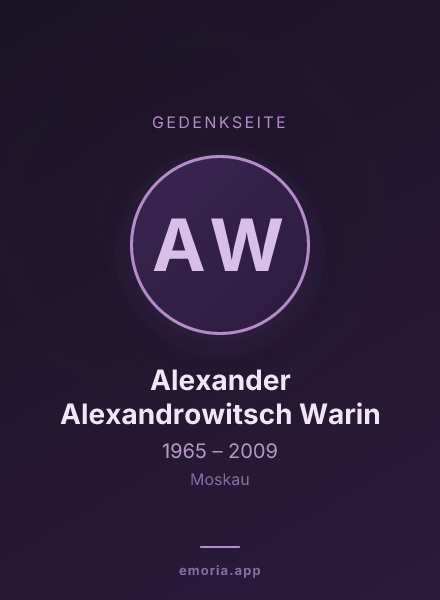 Gedenkportrait von Alexander Alexandrowitsch Warin