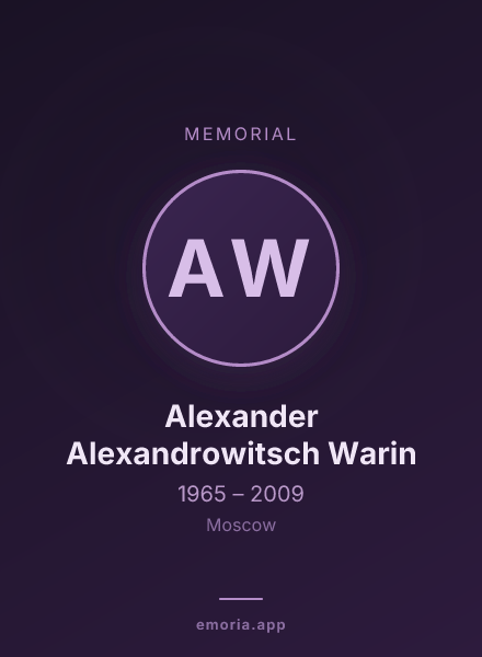 Memorial portrait of Alexander Alexandrowitsch Warin