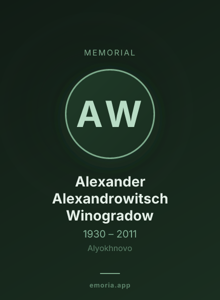 Memorial portrait of Alexander Alexandrowitsch Winogradow