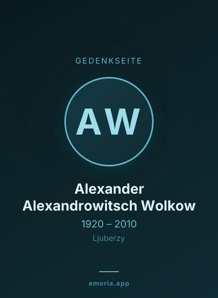 Gedenkportrait von Alexander Alexandrowitsch Wolkow