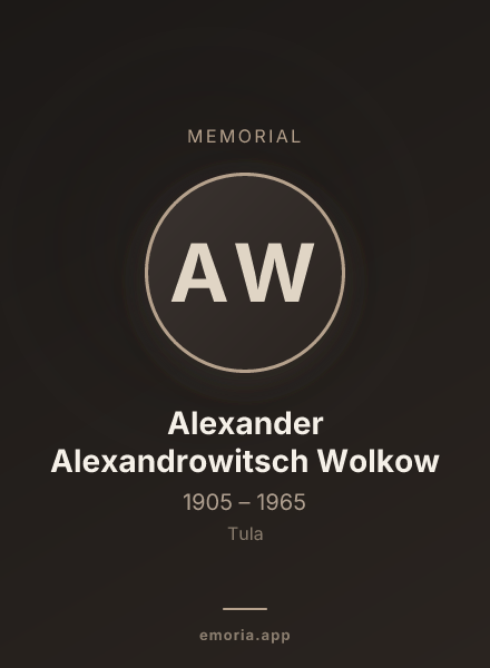 Memorial portrait of Alexander Alexandrowitsch Wolkow