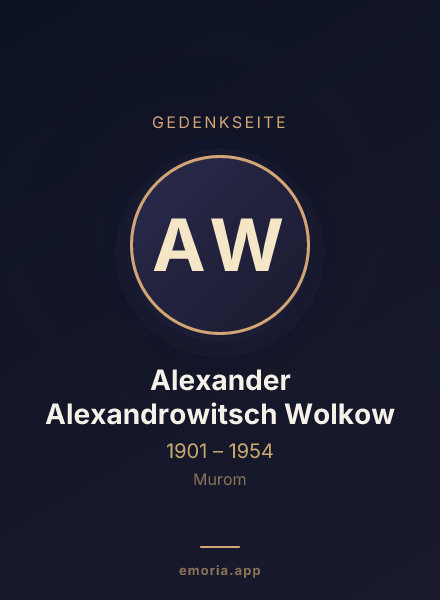 Gedenkportrait von Alexander Alexandrowitsch Wolkow