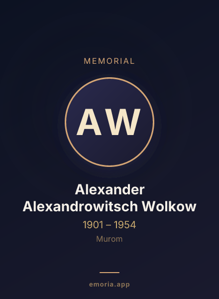 Memorial portrait of Alexander Alexandrowitsch Wolkow