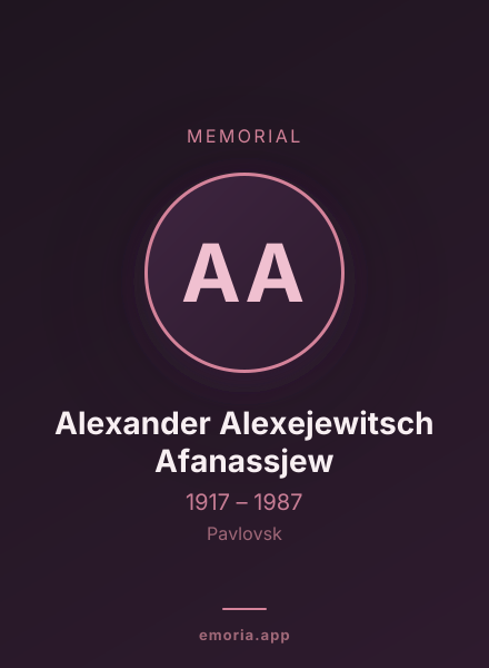 Memorial portrait of Alexander Alexejewitsch Afanassjew