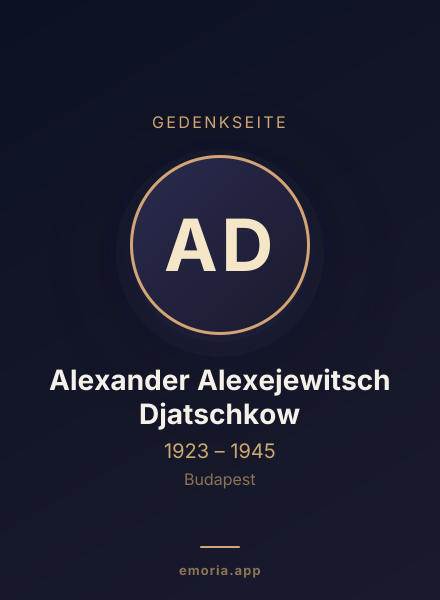 Gedenkportrait von Alexander Alexejewitsch Djatschkow