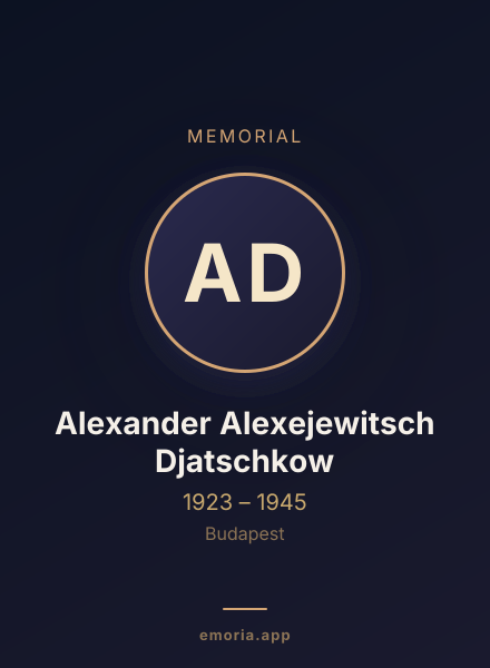 Memorial portrait of Alexander Alexejewitsch Djatschkow