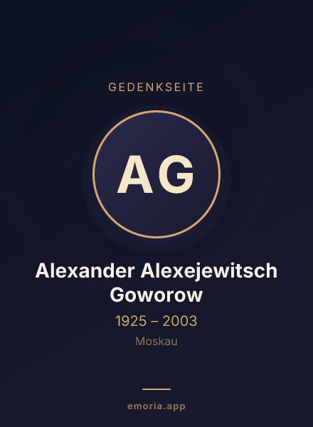 Gedenkportrait von Alexander Alexejewitsch Goworow