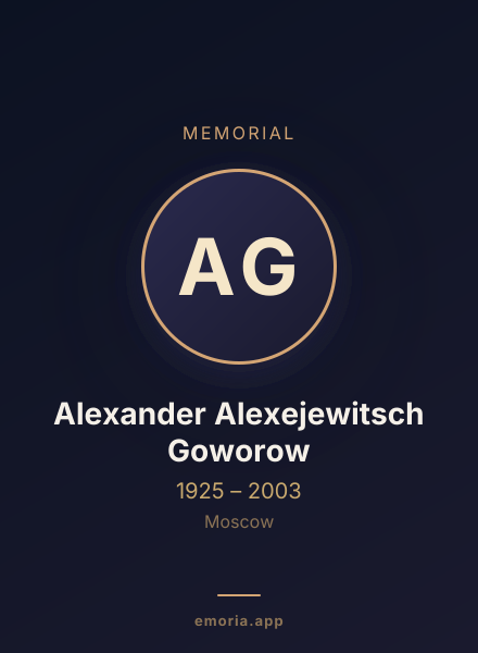 Memorial portrait of Alexander Alexejewitsch Goworow