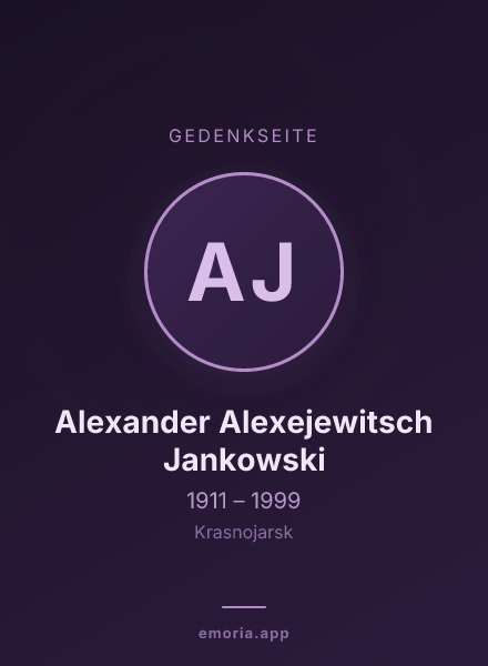 Gedenkportrait von Alexander Alexejewitsch Jankowski