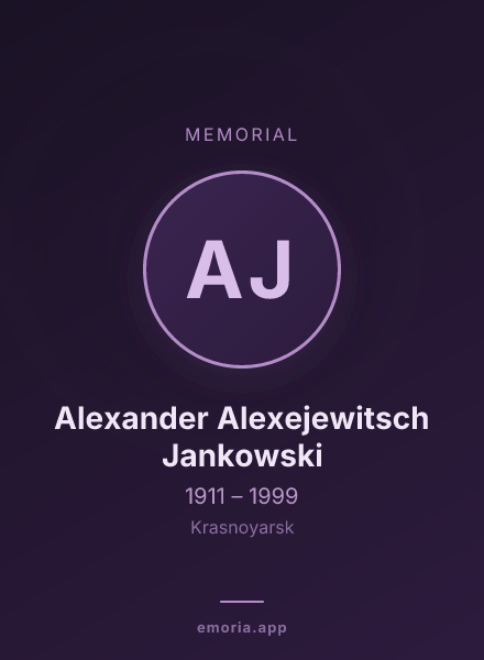 Memorial portrait of Alexander Alexejewitsch Jankowski