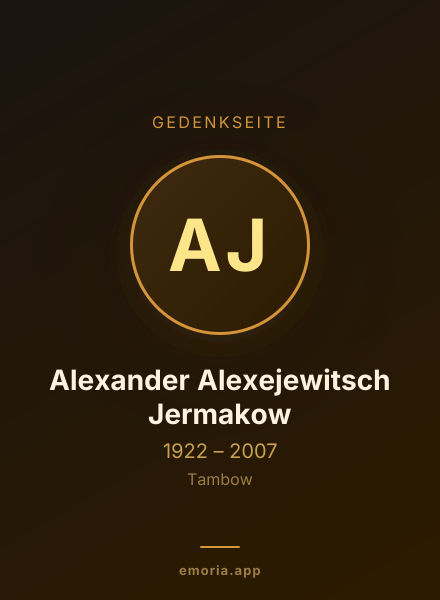 Gedenkportrait von Alexander Alexejewitsch Jermakow