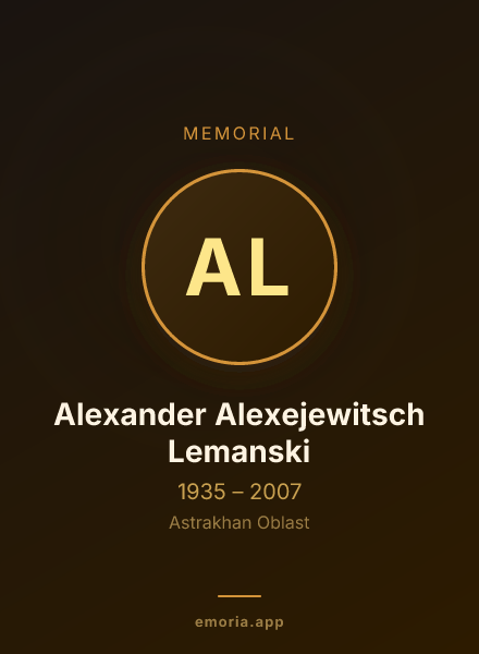 Memorial portrait of Alexander Alexejewitsch Lemanski